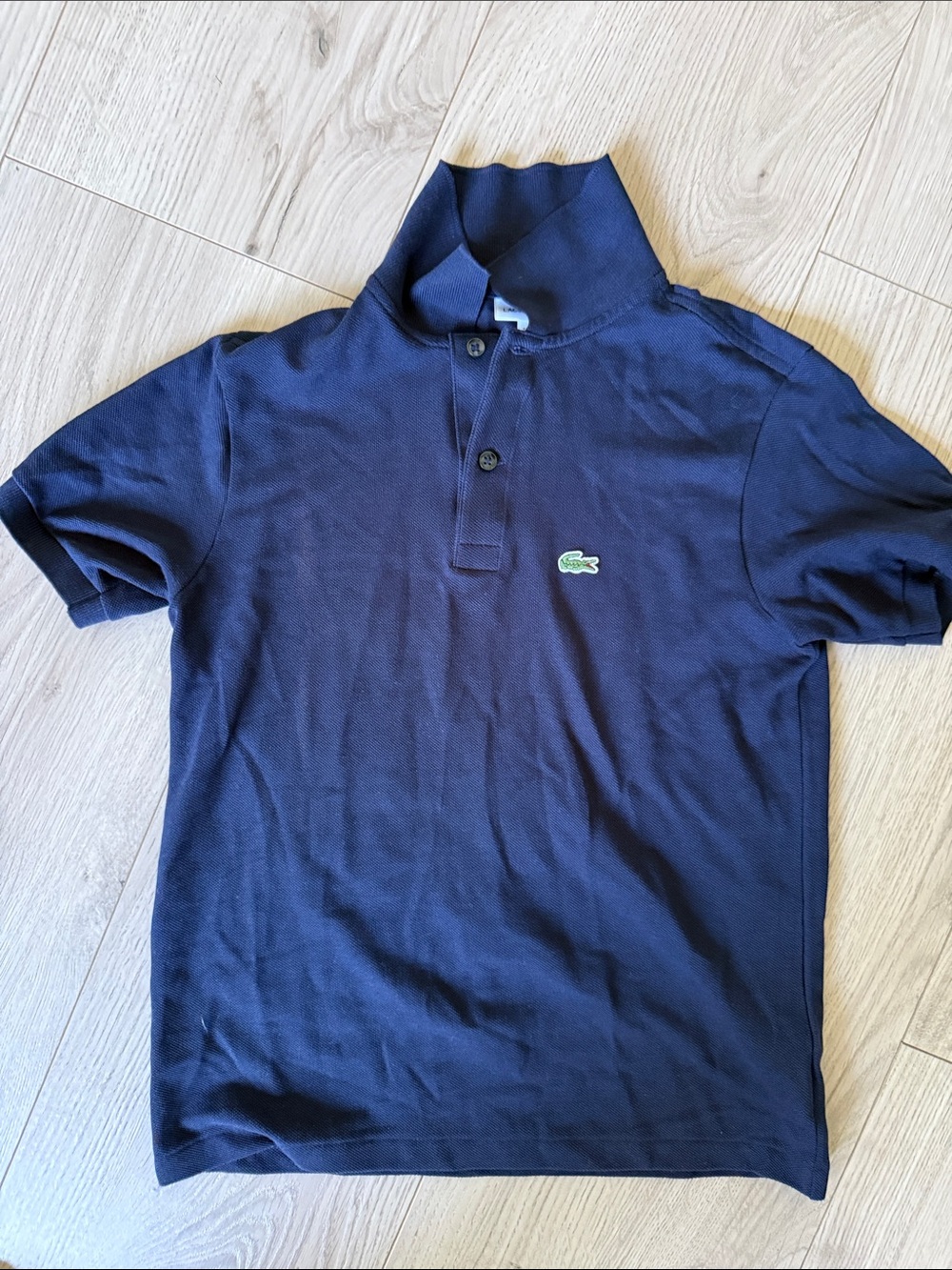 Lacoste Kids Navy Polo with Green Crocodile Logo